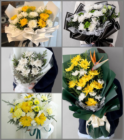 山东青岛胶州市九龙镇西宋家茔村白事花束代送